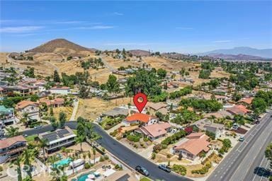 aerial view featuring a mountain view