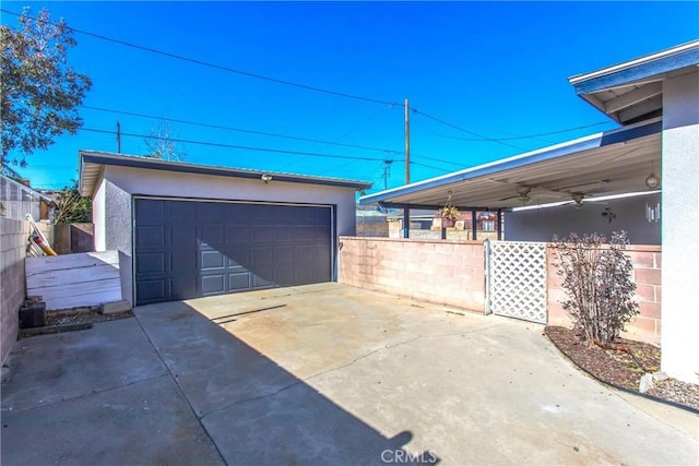 view of garage