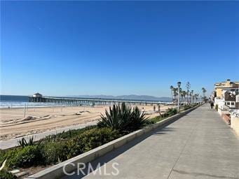 view of water feature featuring a view of the beach