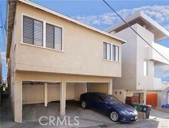 exterior space with a garage