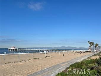 property view of water featuring a view of the beach