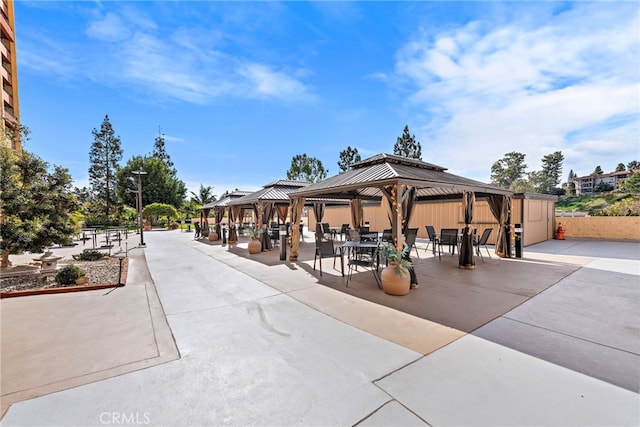 view of community featuring a gazebo