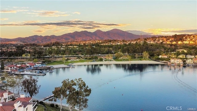 property view of water featuring a mountain view