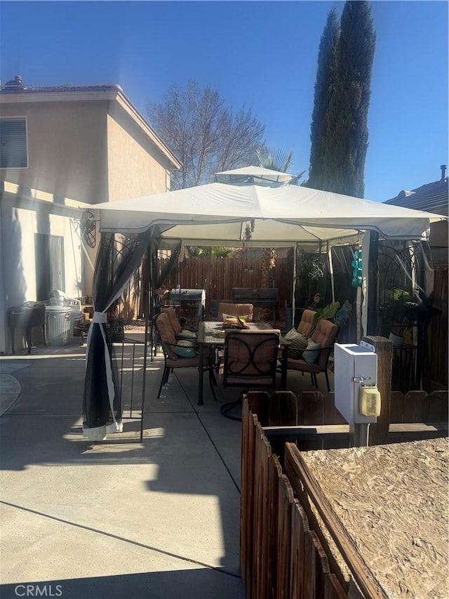 view of patio / terrace with a gazebo