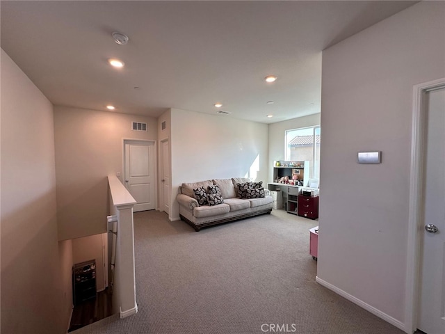 living room with carpet