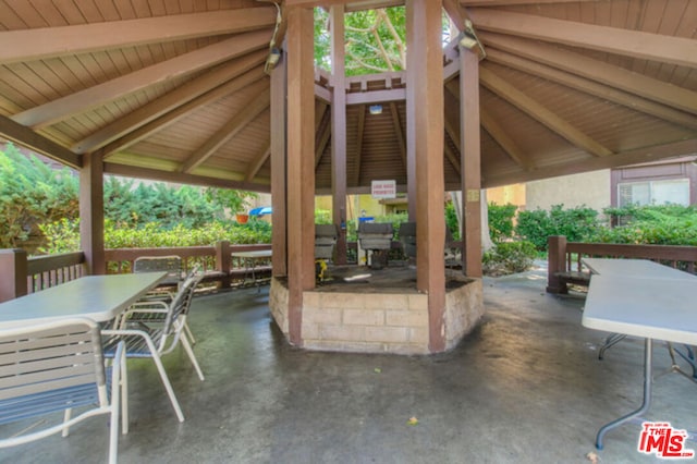 view of patio with a gazebo