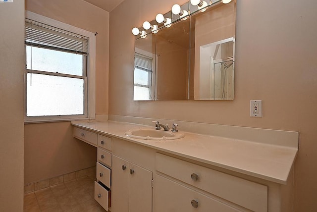 bathroom featuring a healthy amount of sunlight and vanity