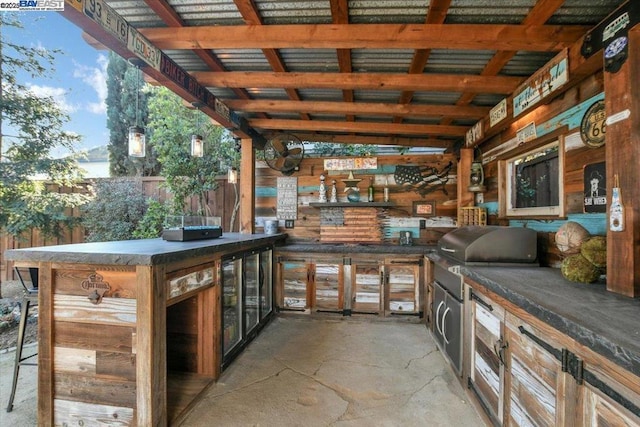 view of patio with an outdoor kitchen