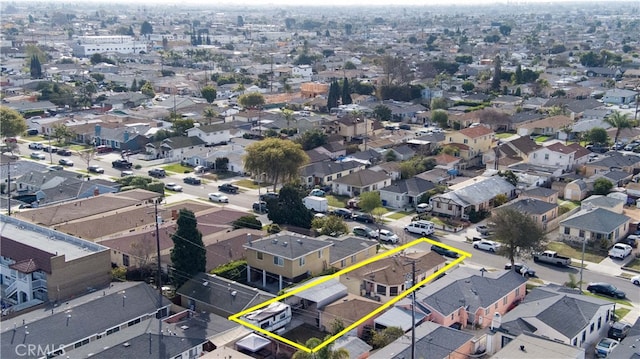 aerial view with a residential view