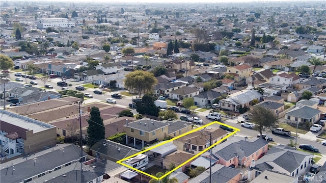 drone / aerial view with a residential view