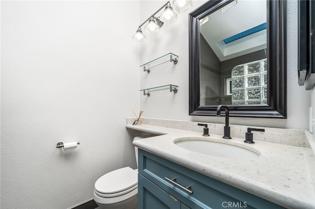 bathroom with toilet and vanity