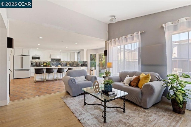 living room featuring light hardwood / wood-style floors