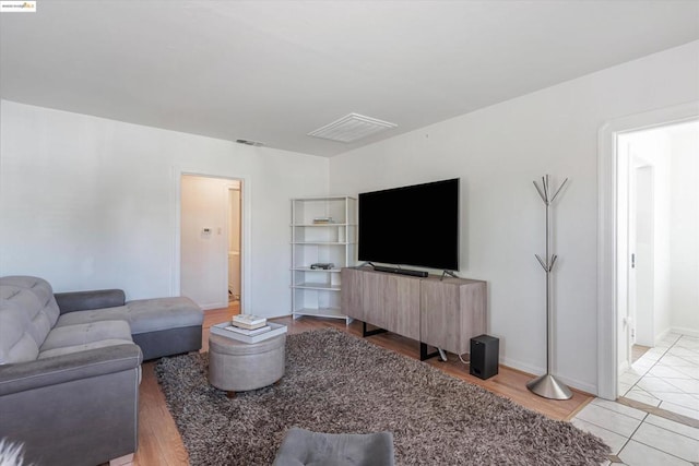 view of tiled living room