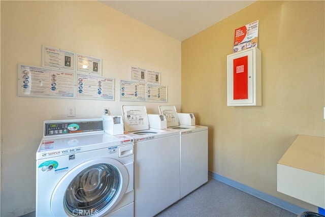 4900 E Chapman Ave Unit 24, Orange, CA 92869 - community laundry room with baseboards and washing machine and dryer