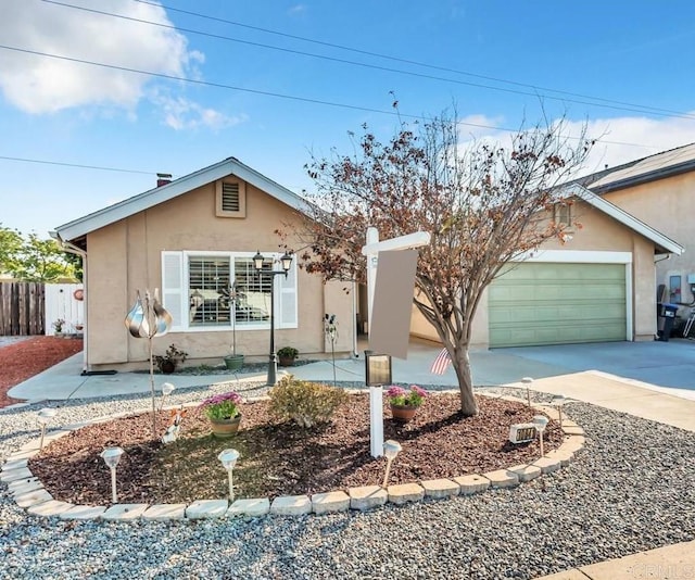 single story home featuring a garage