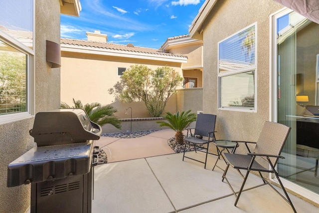 view of patio / terrace featuring a grill