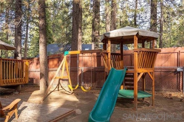 view of jungle gym