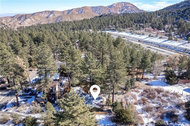 bird's eye view with a mountain view