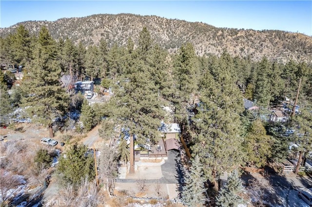 aerial view with a mountain view