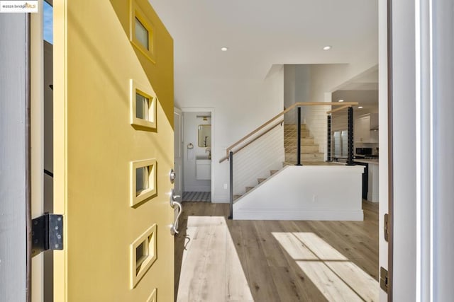 entrance foyer featuring light hardwood / wood-style floors