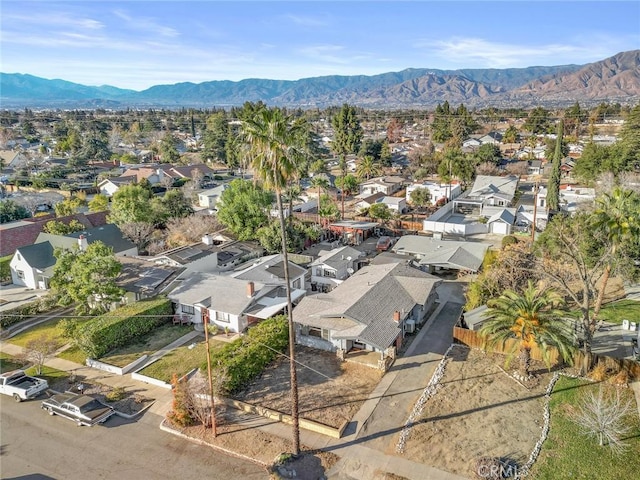 aerial view with a mountain view