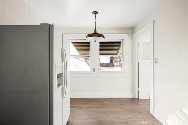 interior space with light hardwood / wood-style flooring