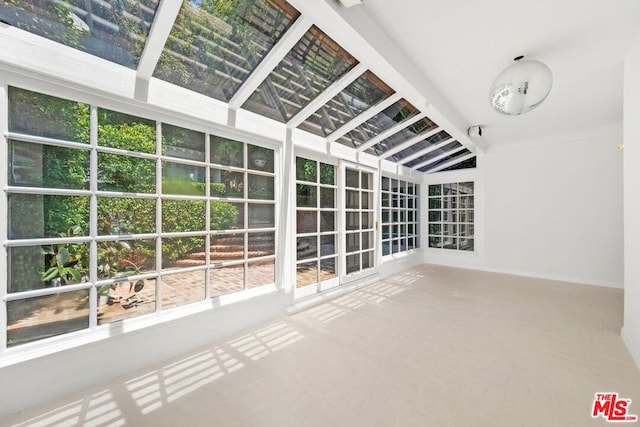 interior space featuring lofted ceiling