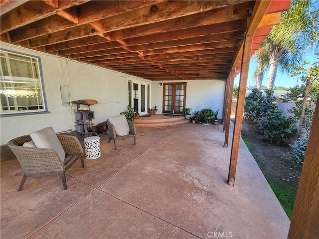 view of patio with french doors