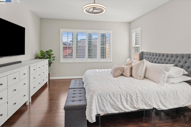 bedroom featuring dark hardwood / wood-style floors