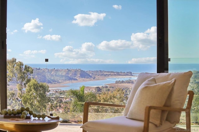 balcony with a water view