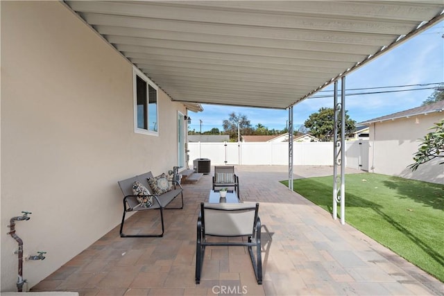 view of patio / terrace with central AC