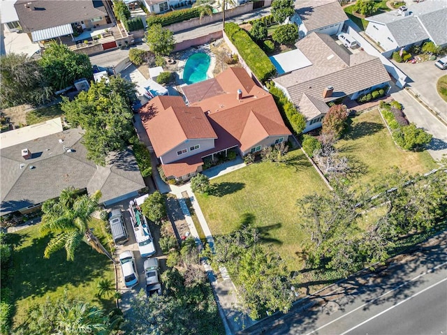 bird's eye view with a residential view