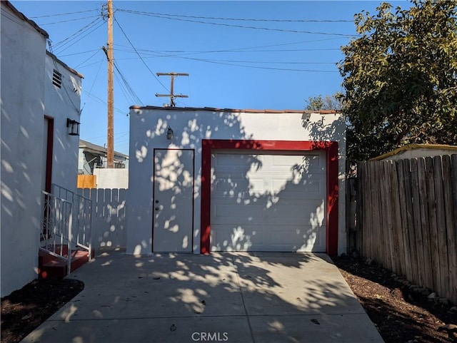 view of garage