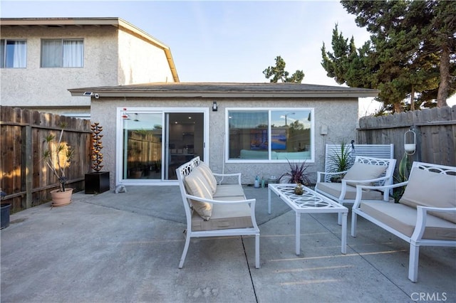 view of patio / terrace featuring an outdoor living space