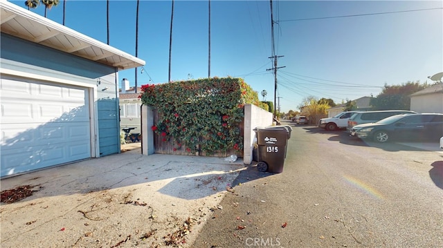 view of garage