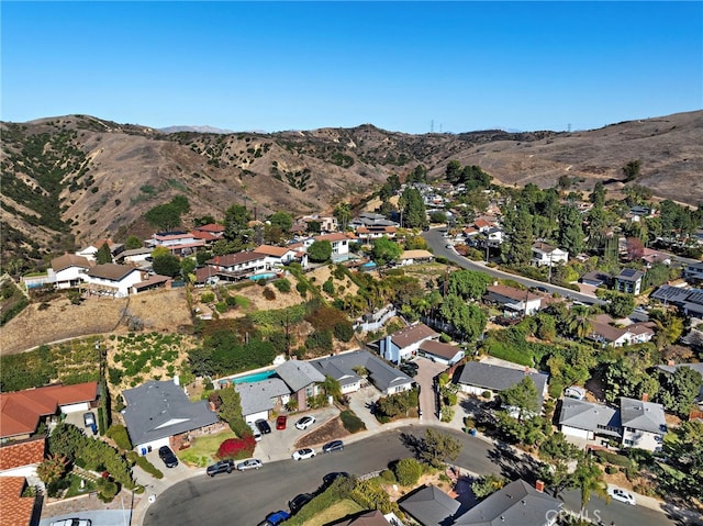 aerial view with a mountain view