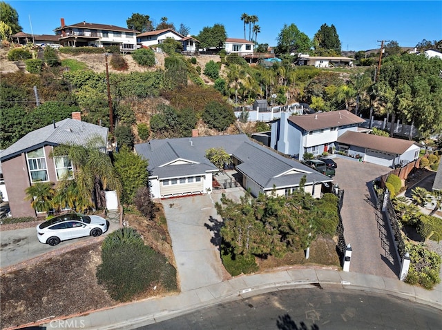 bird's eye view with a residential view