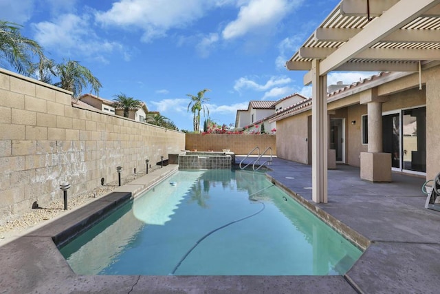 view of pool with a patio area and a pergola