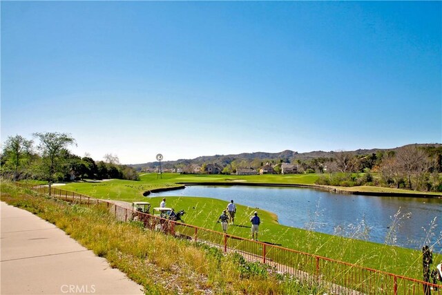 property view of water featuring a mountain view