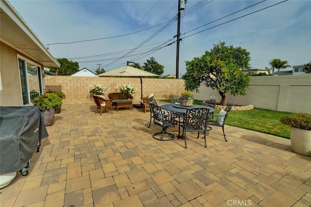 view of patio / terrace with area for grilling