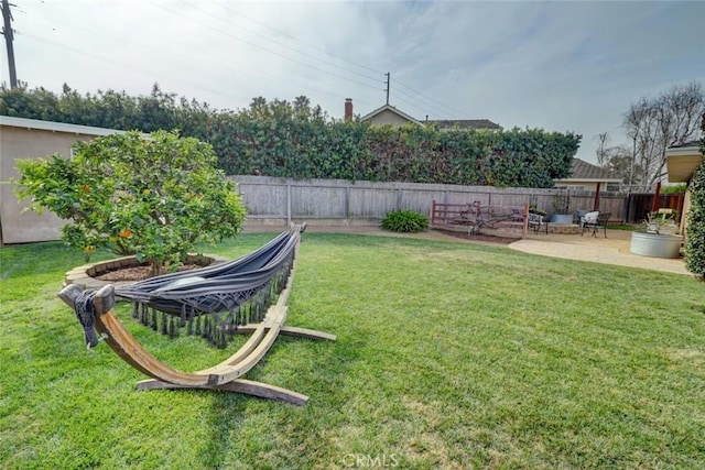 view of yard featuring a patio area