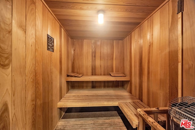 view of sauna