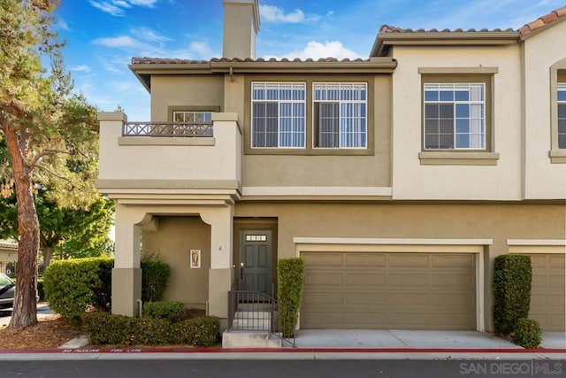 view of property with a garage