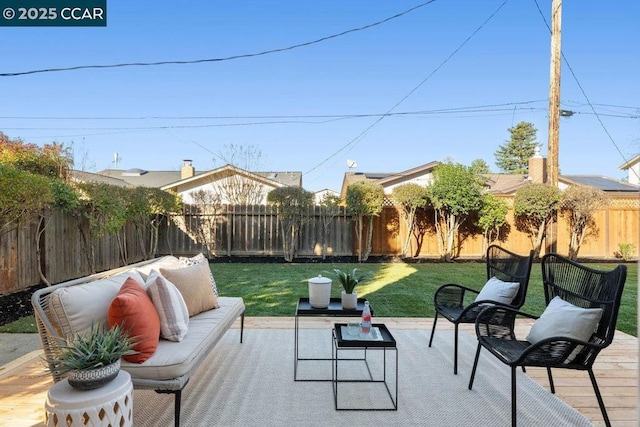 view of patio featuring outdoor lounge area