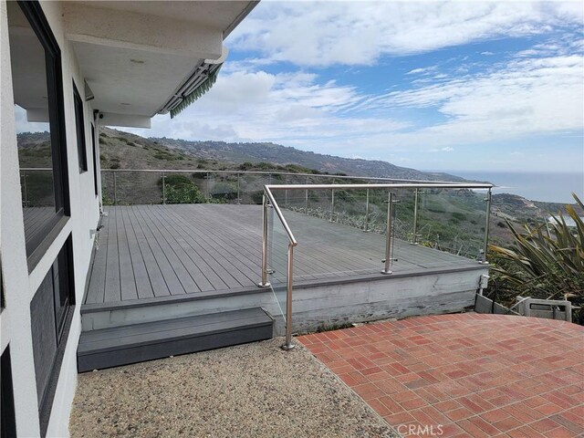 deck with a mountain view