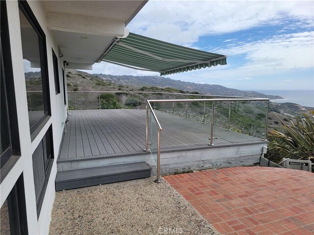 deck with a mountain view