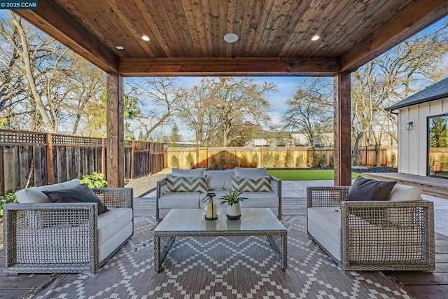 view of patio / terrace with an outdoor hangout area