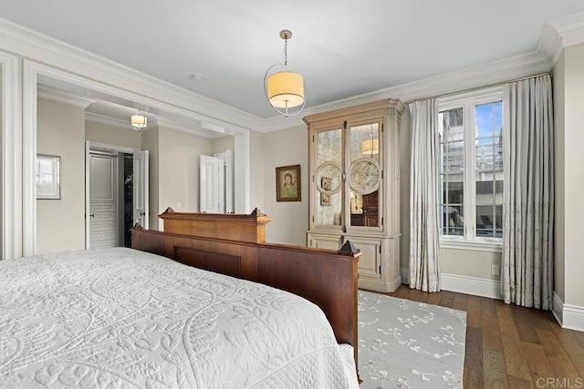 2045 W California St, San Diego, CA 92110 - bedroom featuring wood-type flooring, ornamental molding, and baseboards
