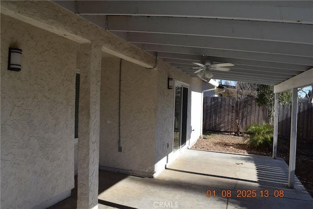 view of patio / terrace with ceiling fan