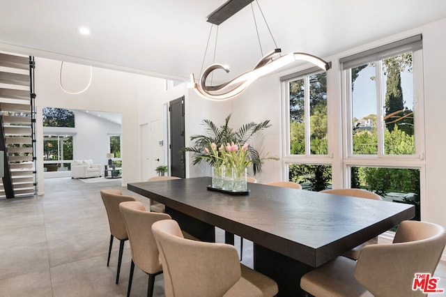 view of tiled dining area